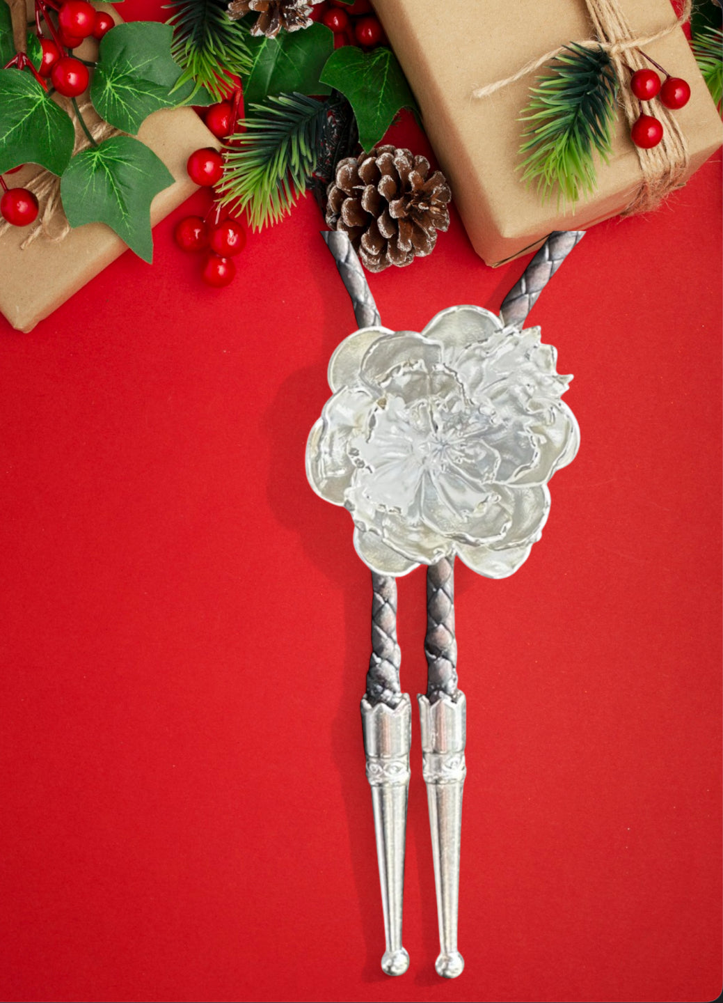 LeLe Elise Peony Bolo Tie + Moissanite